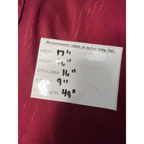 Ever Pretty Metallic Fabric V-Neck A-Line Wedding Guest Dress Ruffled Hem Large - Picture 9 of 10